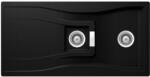 SCHOCK Waterfall D-150 Cristadur Puro gránit mosogatótálca, szifonnal, fekete, beépíthető (6426282102821)