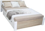 Expedo LAPIS Ágy + matrac + rács INGYENES - sonoma/fehér / 180x200 / IGEN (155806i)