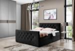 Expedo MATRAGI kárpitozott boxspring ágy + fedőmatrac - fekete / 120x200 (227372)