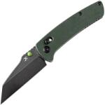 Kansept Main Street Black Stonewashed 154CM Green Micarta T1015V6 (Crossbar Lock)