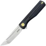 KUBEY Musō Belt Satin M390 Lamă Neagră 6AL4V Titan Framelock KB244C