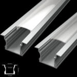 ANRO LP302 Besüllyeszthető aluminium profil, LED szalaghoz. Burkolat nélkül! Választható opál és áttetsző burkolatok: (LP-MLK LP-TRA) (LP302)