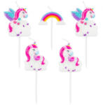 Unikornis Rainbow tortagyertya, gyertya szett 5 db-os