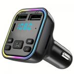 CAR Bluetooth FM трансмитер - 3.1 А, 7 LED светлини, 2xUSB + TYPE C