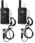 Nedis WLTK0610BK Walkie-Talkie készlet, 2 kézibeszélő 6 km-ig, 8 csatorna, 38 alcsatorna, 61 DCS kód, PTT/ VOX, LED lámp (WLTK0610BK) - berczitech