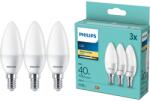 Philips B35 LED izzókészlet, 3 db, E14, 5W (40W), 470 lm, melegfehér fény (2700K)