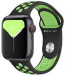 Apple Watch S1/2/3/4/5/6/SE Szilikon Szíj - 38/40 mm, Zöld/Fekete (MXQW2FE)