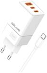 Beline Beli02751 2X USB-C / USB-A Hálózati Töltő - 65W, Fehér (BELI02751)