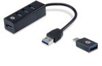 Conceptronic Hub -BIES04B USB 3.0 Hub - 4 Port + USB-C Adapter (HUBBIES04B)