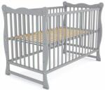 Kidizi Patut din lemn masiv 120x60 cm Kidizi Isla gri, reglabil pe 3 nivele, certificat EN71 (5949221103334)