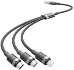 Vention USB 2.0 A-3-in-1 6A kábel Vention CTRBG 1.5M (fekete) - kontaktor