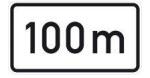  Indicator "100m", 231x420x2mm, calitate RAL RA1 [4251783600277] (4251783600277)
