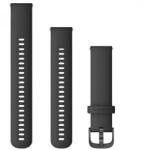 Garmin Venu óraszíj 20 mm fekete szilikon szürke csat (Quick Release) (010-12932-11)