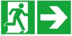  Indicator de evacuare din aluminiu 300x150mm iesire de urgenta pe dreapta, sageata dreapta, fotoluminiscent [4044589129703] (4044589129703)
