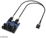 Akasa USB Pin header Elosztó Fekete 30cm AK-CBUB64-30BK (AK-CBUB64-30BK)