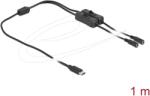 Delock USB 2.0 Type C DC Jack Táp Fekete 1m 86800 (86800)