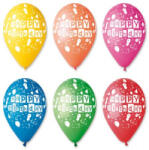  Léggömb, 30 cm, 'Happy Birthday', lufis (PT11PRHBL) (PT11PRHBL)