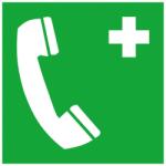  Indicator de evacuare aluminiu 200x200mm, telefon de urgenta, fotoluminiscent [4044589004062] (4044589004062)