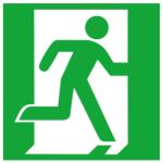  Indicator de evacuare din aluminiu 200x200mm iesire de urgenta, dreapta, fotoluminiscent [4044589004772] (4044589004772)
