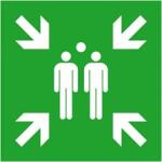  Indicator de evacuare din aluminiu 600x600mm punct de colectare, fotoluminiscent [4044589368348] (4044589368348)
