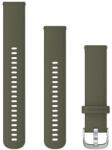 Garmin Vivomove 3 óraszíj 20mm mohazöld szilikon ezüst csat (Quick Release) (010-12924-11)