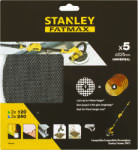 STANLEY - Foi abrazive 2×P120, 3×P240 pentru slefuitor pereti SFMEE500S, 5 bucati [STA39297-XJ] (STA39297-XJ)