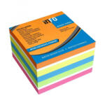 Info Notes Jegyzettömb öntapadó, 75x75mm, 450lap, intenzív narancs, sárga, kék, zöld, pink (5654-53) (5654-53) - aqua