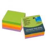 Info Notes Jegyzettömb öntapadó, 75x75mm, 6x100lap, , spring, zöld, arany, narancs, lila (5854-76) (5854-76)