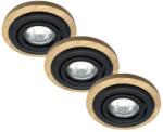 LAMKUR Set 3x spot încastrat TOBBY 1x GU10/20W/230V, Ø 11, 5 cm, stejar/negru (LA56210)