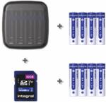 XTAR BC4 töltő + 8 x AA 2000mAh 1.5V Li-ion akkumulátor + 32 GB SD kártya
