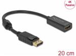 Delock DisplayPort 1.2/1.2a HDMI Átalakító Fekete 20cm 63559 (63559)