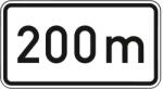  Indicator "200m", 231x420x2mm, calitate RAL RA1 [4251783604176] (4251783604176)