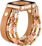 MYBANDZ Apple Watch gyöngyös bőr óraszíj 38/40/41 mm barna (13458)