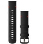 Garmin Vívoactive 4 óraszíj 22mm fekete bőr szürke csat (Quick Release) (010-12932-25)