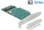 Delock PCI Express x8 kártya - 2 x belső NVMe M. 2 Key M - elágazás - alacsony profilú formatényező (89045) - ipon