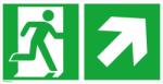  Indicator de evacuare din aluminiu 300x150mm iesire de urgenta pe dreapta, sageata in sus [4044589360687] (4044589360687)