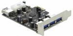 Delock PCI Express Kártya - 3 x külső + 1 x belső USB 3.0 A típusú hüvely (89281)