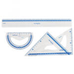 Keyroad Vonalzókészlet, 30 cm, vonalzó, szögmérő, 45° és 60° háromszög vonalzók 4 db/bliszter (KR971429)