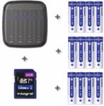 XTAR BC4 töltő + 12 x AA 2000mAh 1.5V Li-ion akkumulátor + 32 GB SD kártya