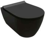 Hatria Set vas suspendat WC Hatria, Fusion, PureRim, cu capac soft close, quick release, negru mat (FUSION SET WC SUSP NEGRU MAT)