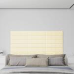vidaXL Panouri perete 12 buc. crem 60x15 cm piele ecologică 1, 08 m2 (343982)