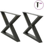 vidaXL 2 db antracitszürke acél dohányzóasztal láb 70 x (42-43, 3) cm (VD4012714)