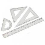 Vonalzókészlet, 30cm, vonalzó, szögmérő, 45° és 60° háromszög vonalzók 4 db/csom (526-4) (526-4)