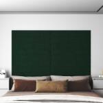 vidaXL Panouri de perete 12 buc. verde închis 90x15 cm catifea 1, 62 m2 (343893)