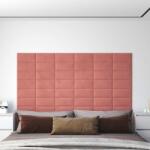 vidaXL Panouri de perete, 12 buc. , roz, 30x15 cm, catifea, 0, 54 m2 (343782)