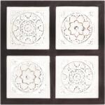 vidaXL Panouri perete sculptate manual, maro/alb, 40x40x1, 5 cm, MDF (321653)