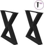 vidaXL 2 db fekete acél dohányzóasztal láb 50 x (42-43, 3) cm (VD4012704)