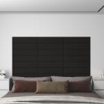 vidaXL Panouri de perete, 12 buc. , negru, 60x15 cm, textil, 1, 08 m2 (343824)