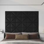 vidaXL Panouri perete 12 buc. negru, 30x30 cm piele ecologică 0, 54 m2 (343939)