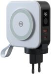 Mobile Origin Külső akkumulátor hálózati töltővel Mobile Origin Travel Charger, 10000 mAh, USB/USB-C, integrált USB-C és Lightning kábel, fehér (PBT-02L-WHT)